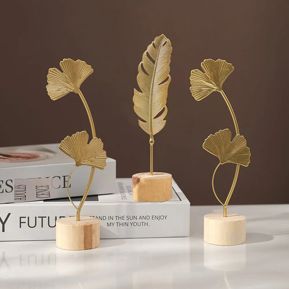 Nordic Gold Ginkgo Leaf Sculpture