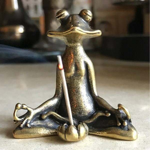 Retro Zen Frog Ornament